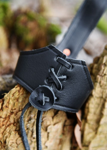 Gürtelhalter aus Leder für Trinkhörner ab 0,4 Liter, schwarz