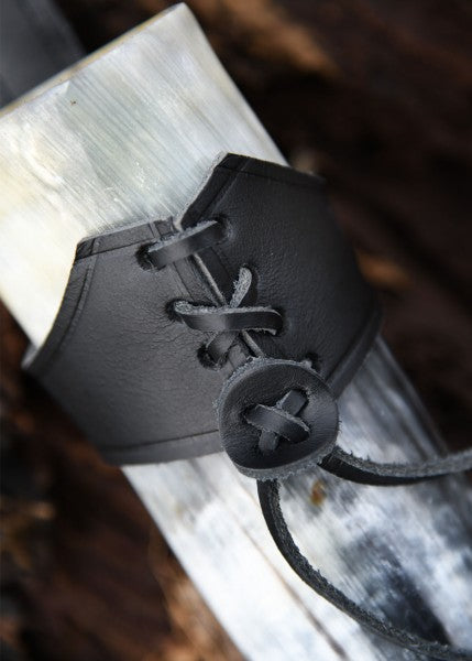 Gürtelhalter aus Leder für Trinkhörner ab 0,4 Liter, schwarz