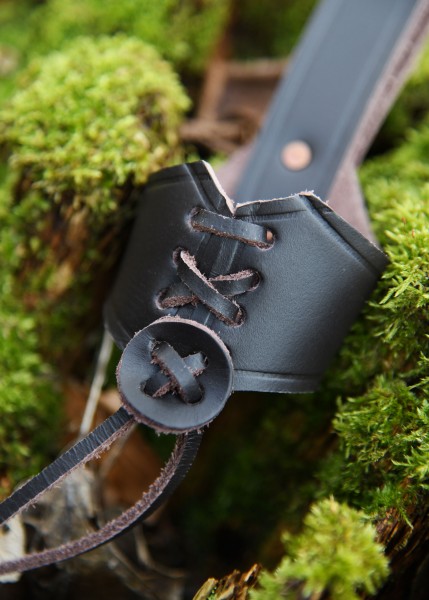 Gürtelhalter aus Leder für 0,2l und 0,3l -Trinkhörner, braun