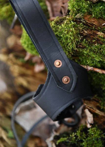 Gürtelhalter aus Leder für 0,2l und 0,3l Trinkhörner, schwarz