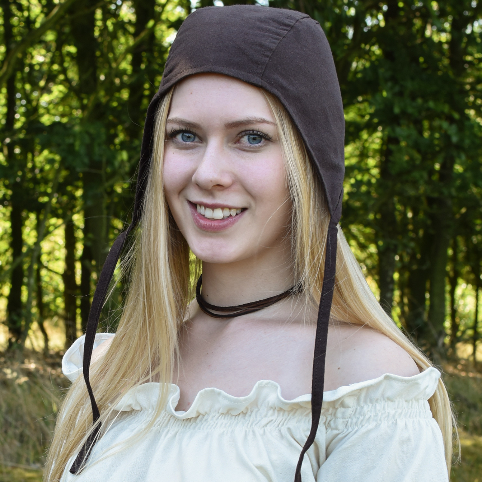 Mittelalter Bundhaube mit Bändern, verschiedene Farben