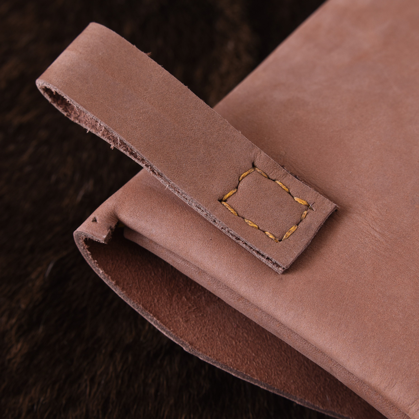 Gürteltasche aus Leder, rechteckig