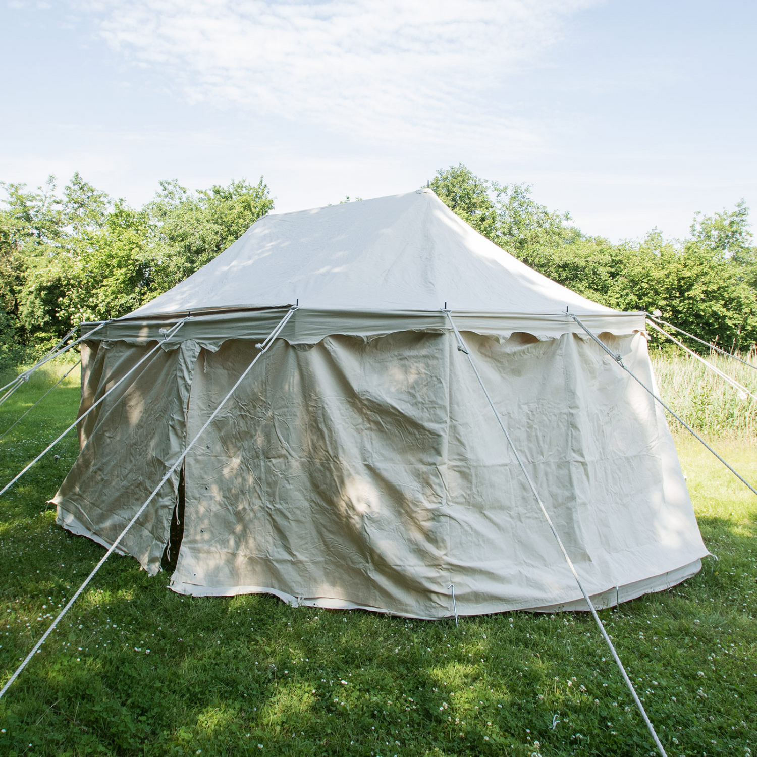 Ritterzelt Burgund, 5 x 8 m, 425 gsm, naturfarben, Mittelalterzelt