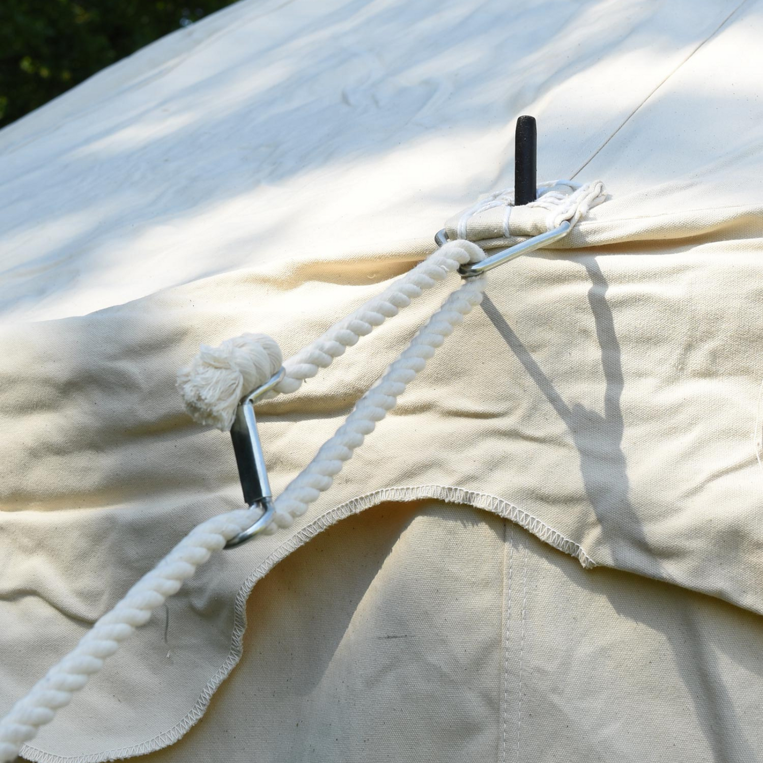 Rundes Mittelalterzelt, 5 m Durchmesser, 425 gsm, natur