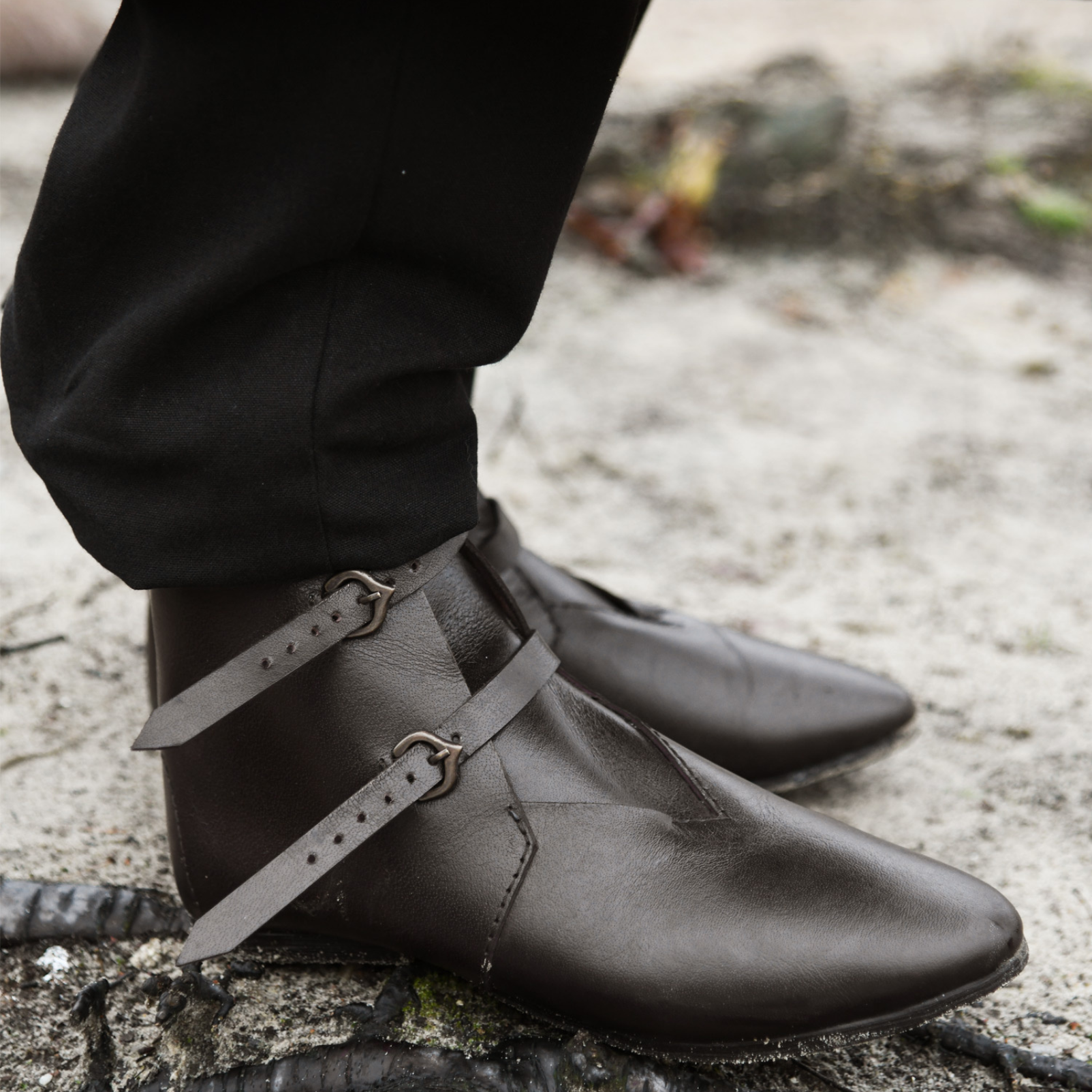 Schnallenschuhe, dunkelbraun
