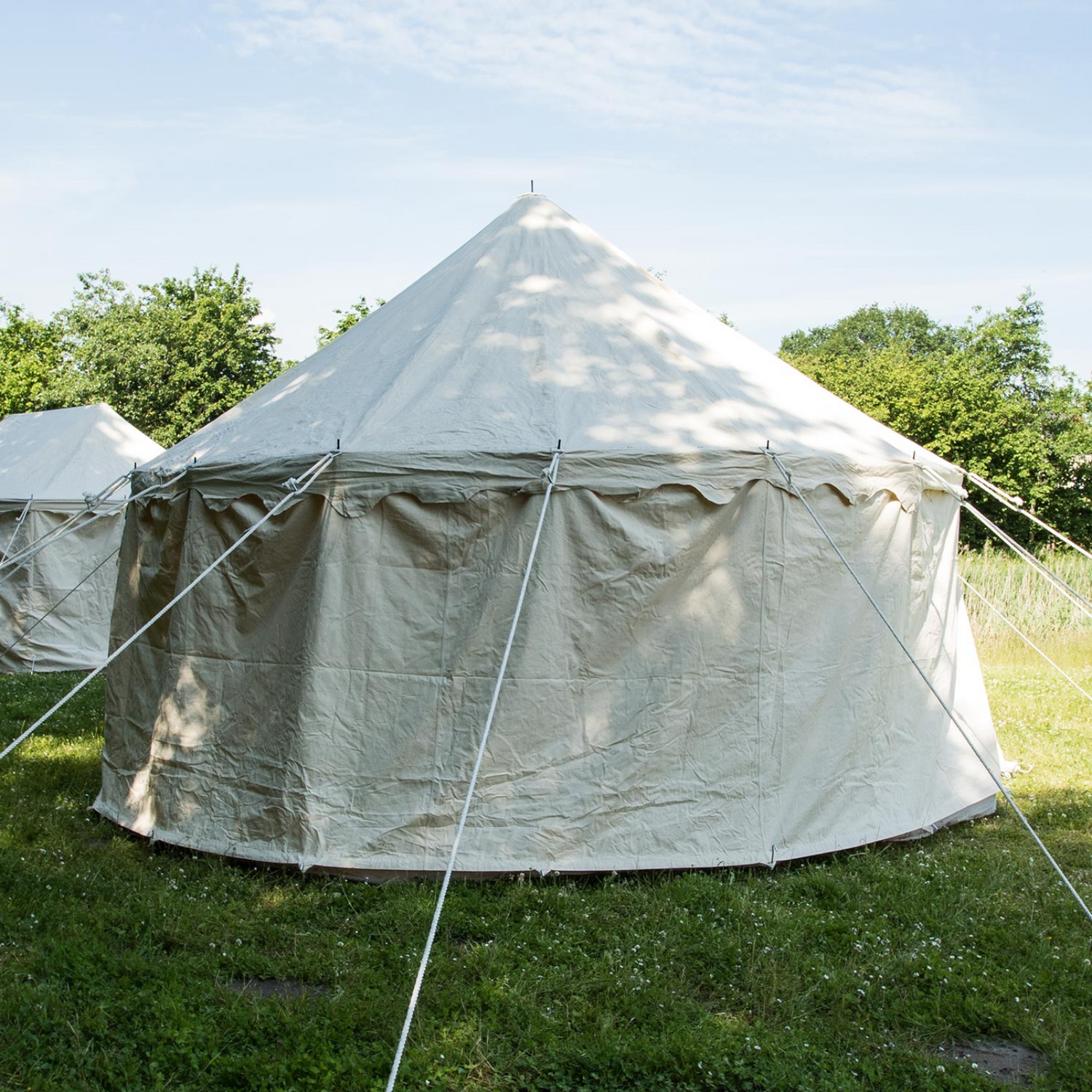 Rundes Mittelalterzelt, 5 m Durchmesser, 425 gsm, natur