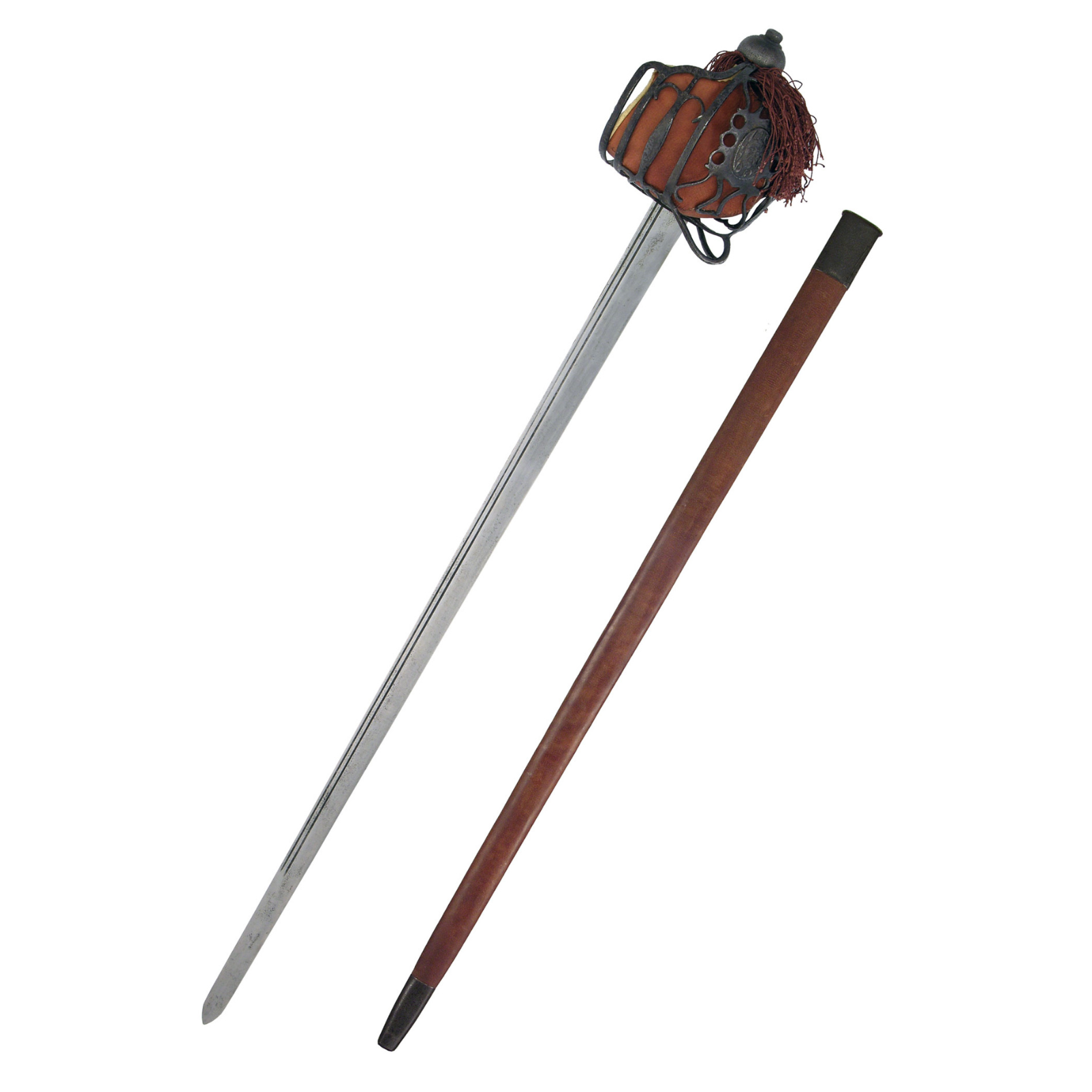 Schottisches Backsword mit Korbgefäß, Antikversion (scharf)