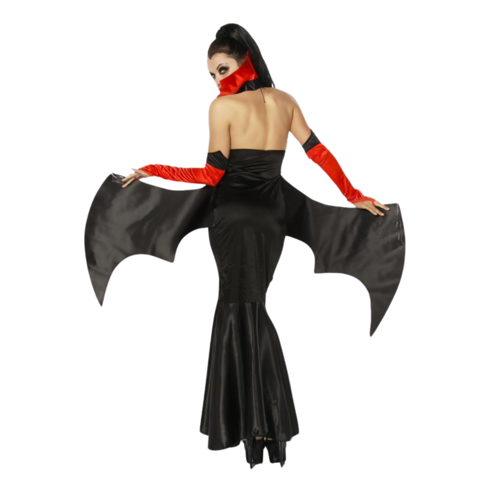 Vampirkostüm mit Flügel schwarz/rot