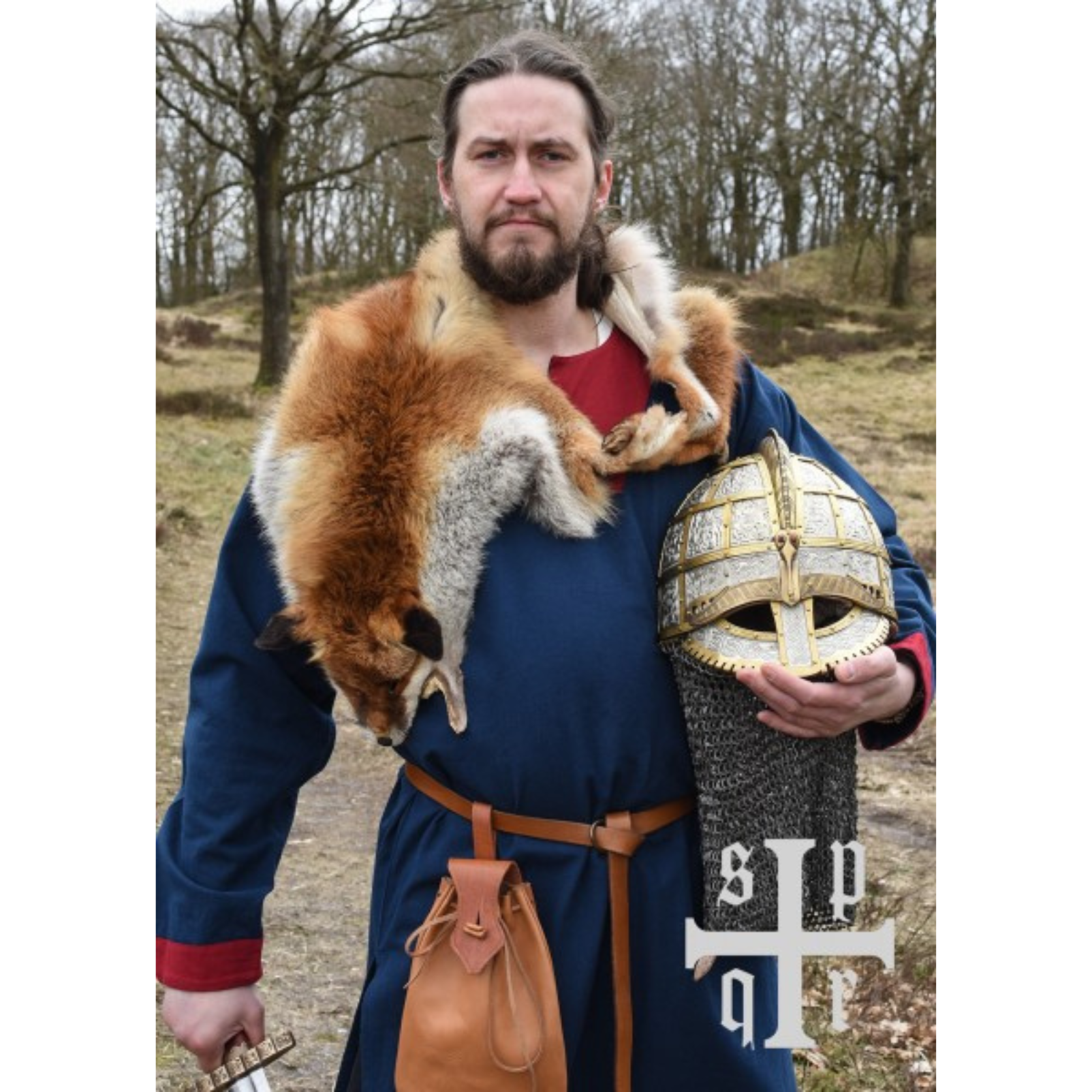 Valsgärde 8 Wikinger-Helm Replik – historischer Helm aus Stahl mit Kettenbrünne