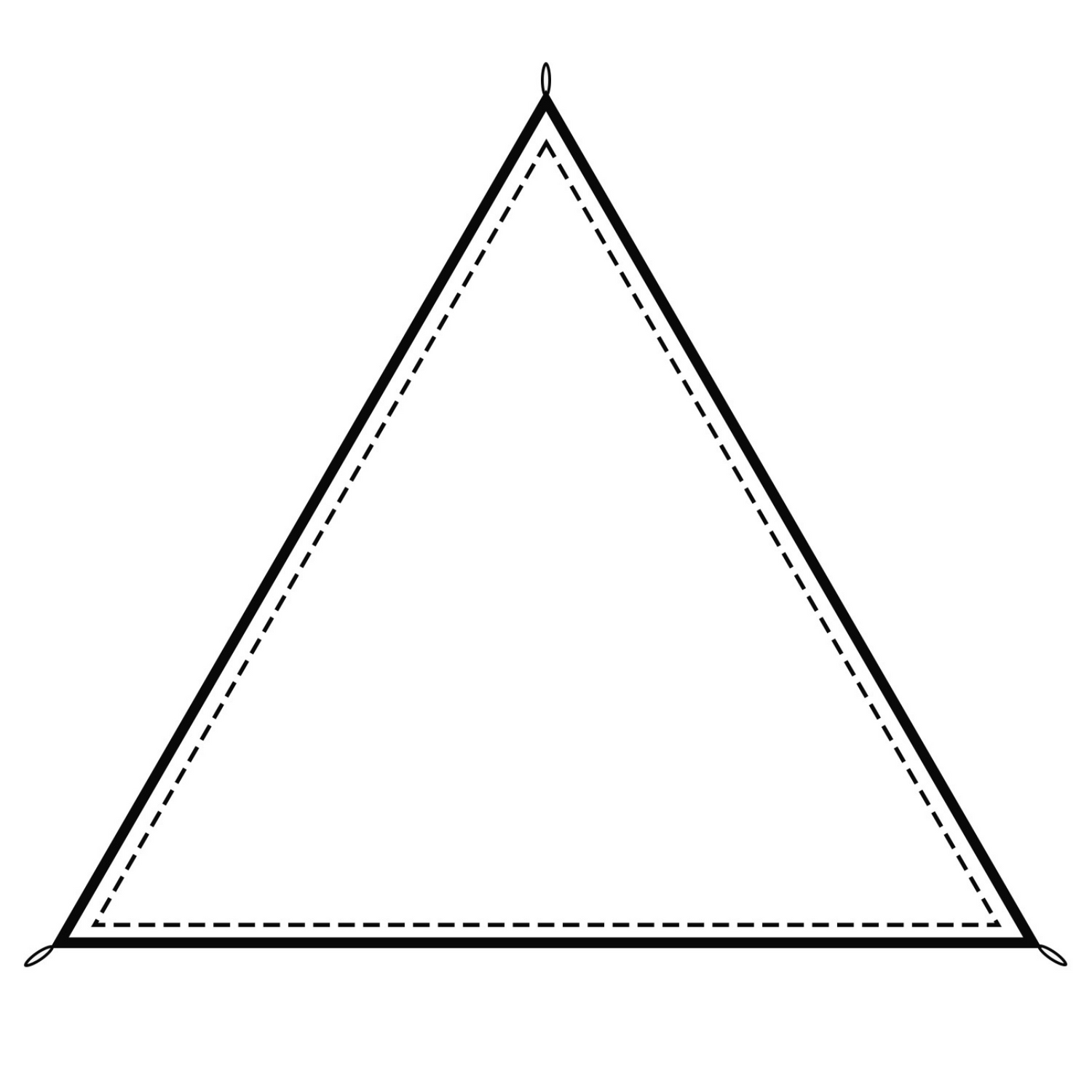 Dreieck-Lagerplane / Sonnensegel mit Schlaufen, 250g/m², naturfarben