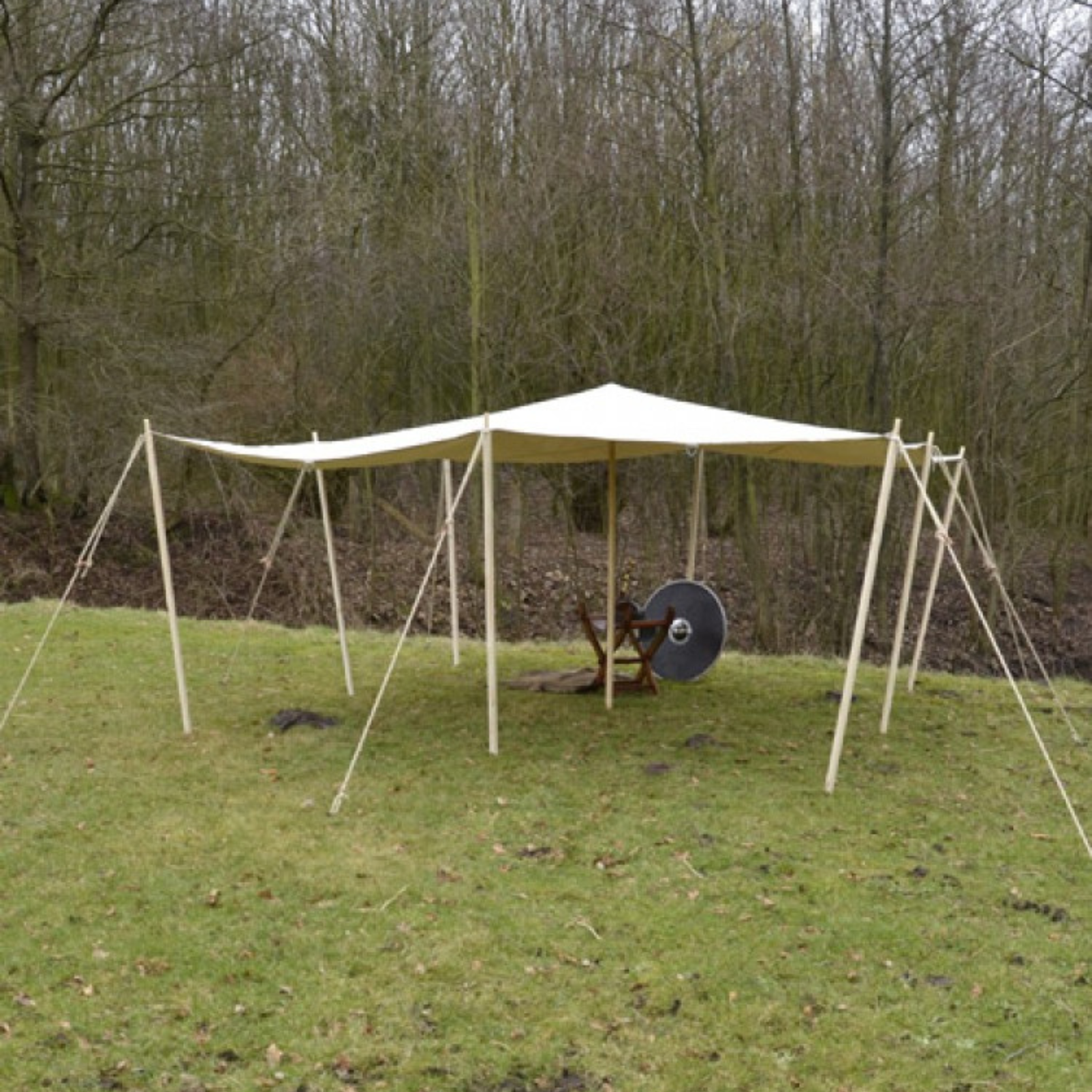sonnensegel 7x5m Lagerplane / Sonnensegel mit Dreieckringen, 350g/m², naturfarben – hountedworld.de