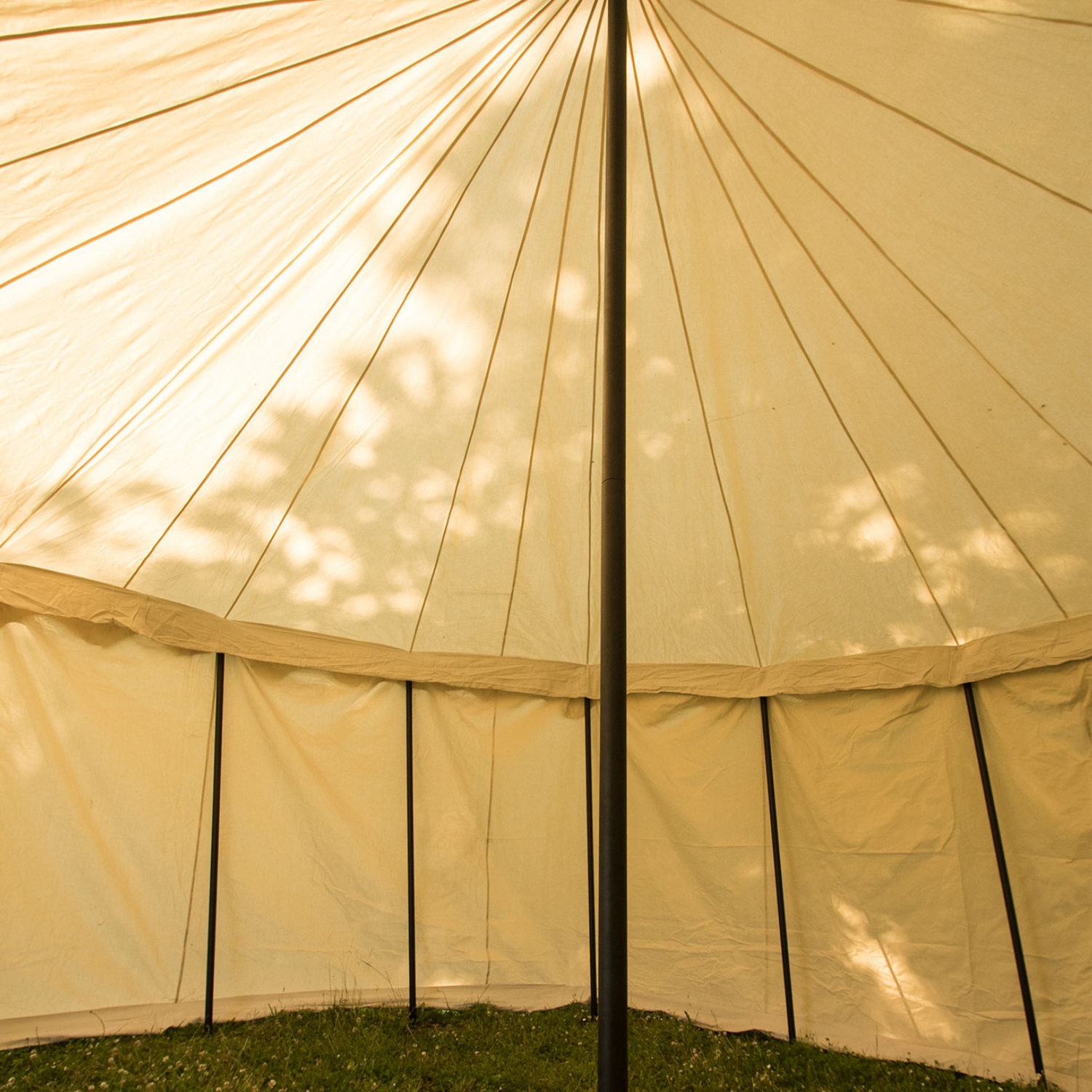 Rundes Mittelalterzelt, 5 m Durchmesser, 425 gsm, natur