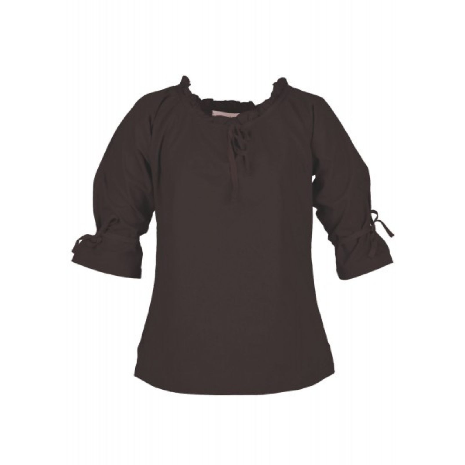 Mittelalter Bluse Birga mit 3/4 Arm, braun