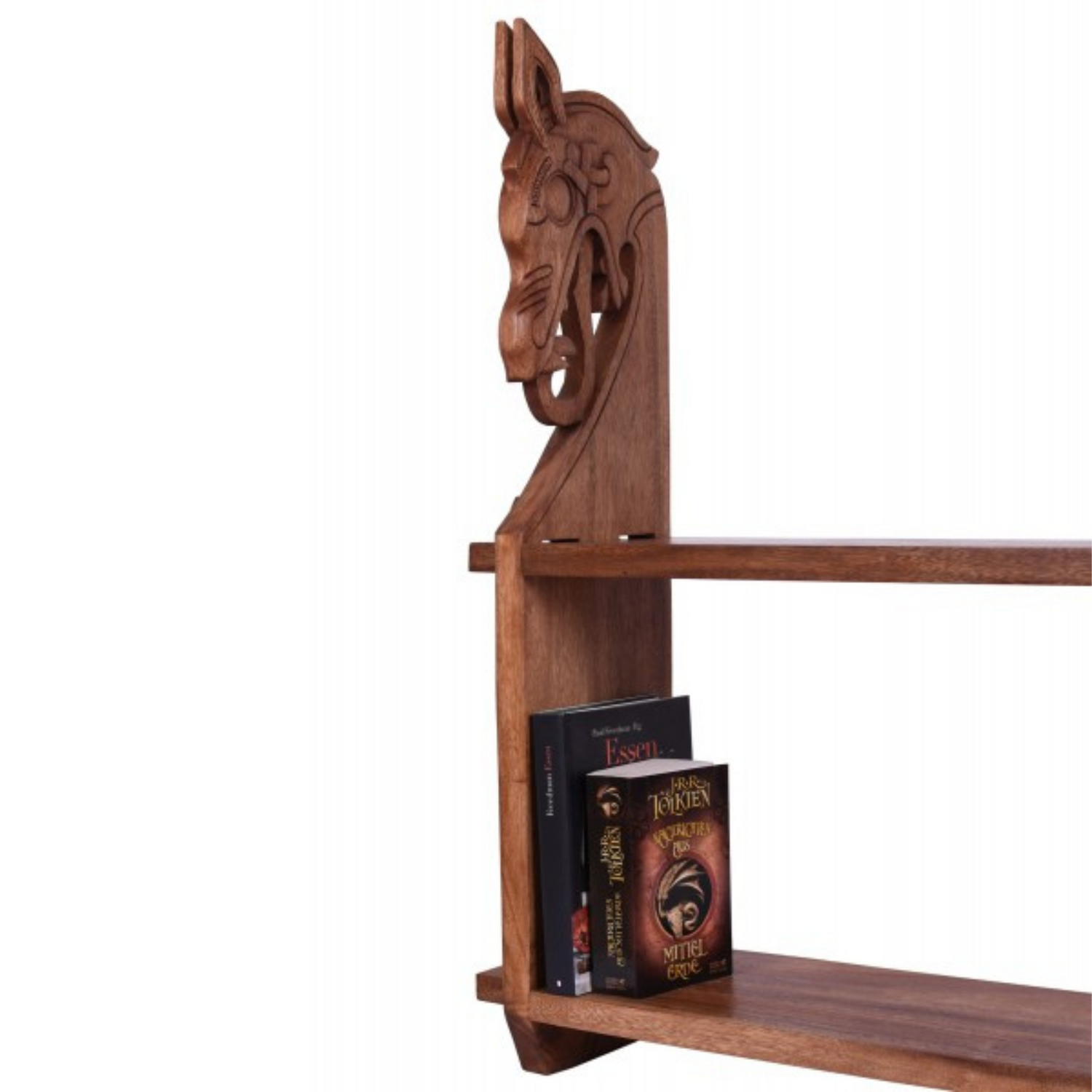 Wikinger Holzregal Drachenkopf, groß, Ansicht von innen