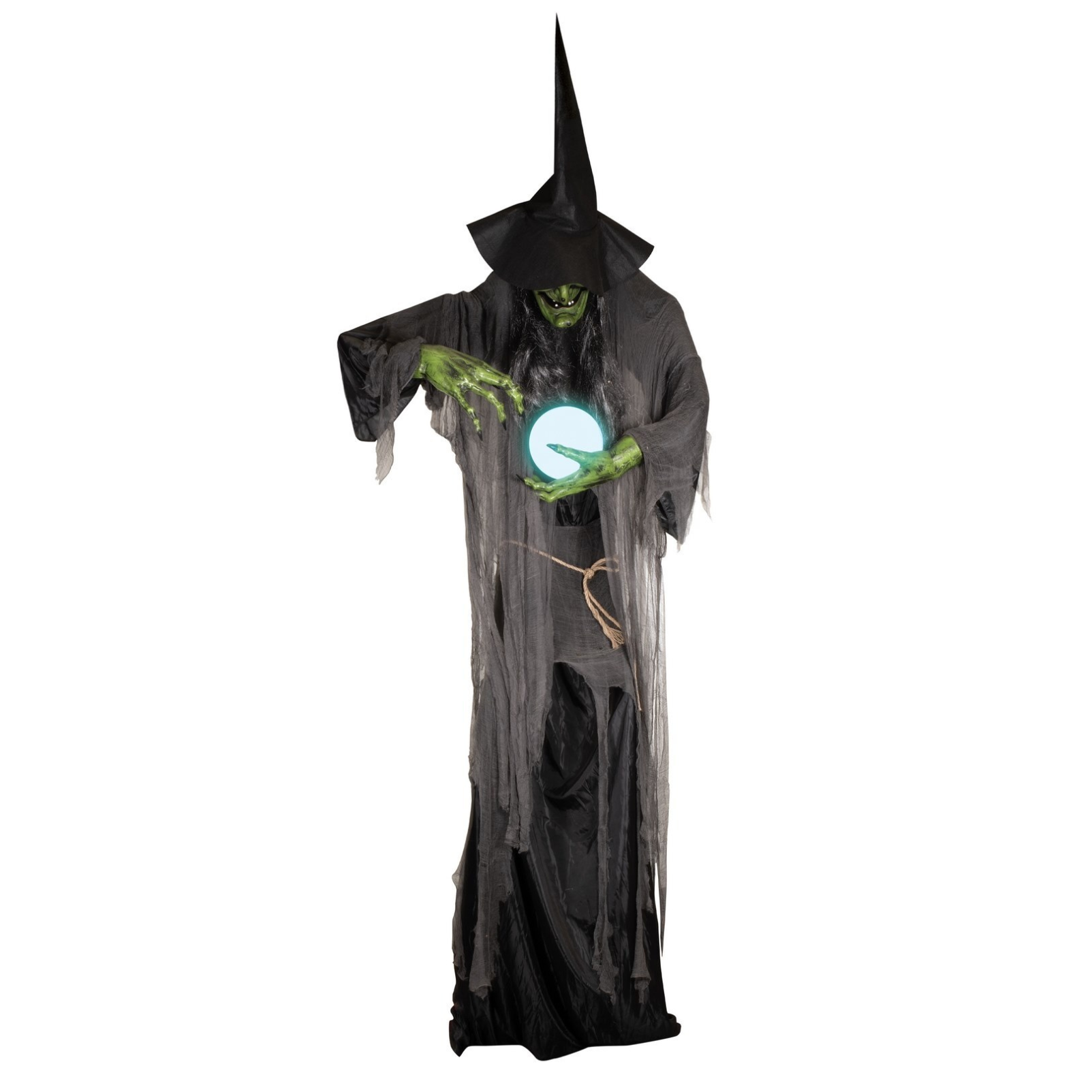 Animierte XXL Hexe Esmeralda mit LED Licht & Sound – Halloween-Deko 305 cm 1