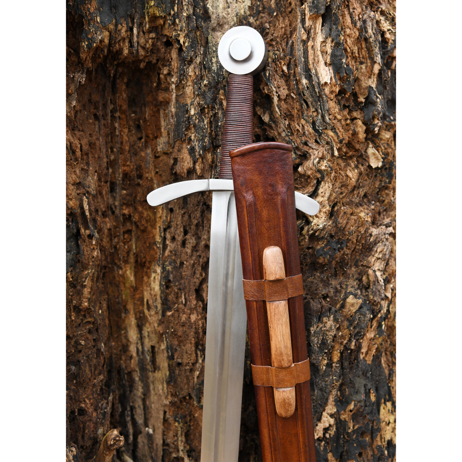 Kreuzritter Scheibenknauf-Schwert m. Scheide, Schaukampf, SK-B