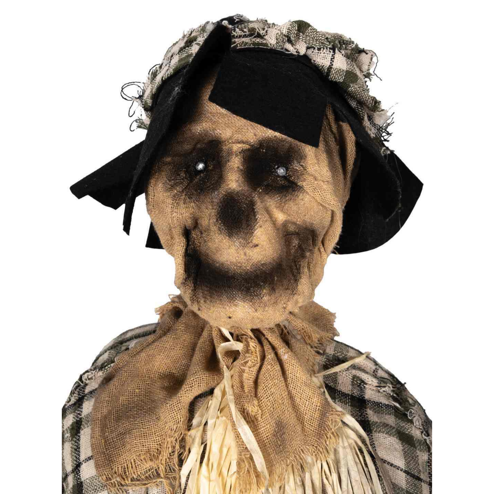 Animierte Vogelscheuche auf Schaukelstuhl mit LED Licht & Sound – Halloween-Deko 120 cm 4