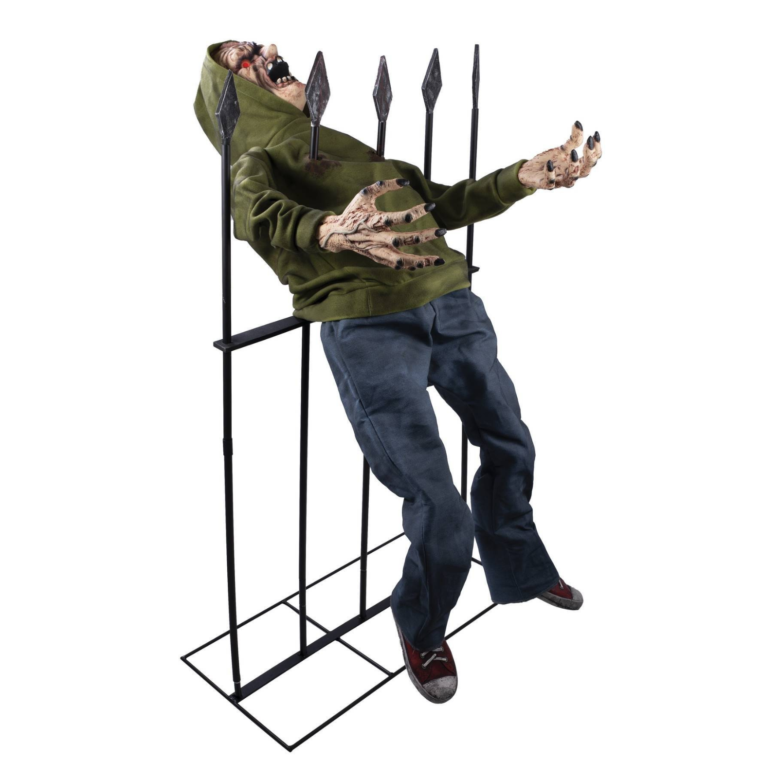 Animierte Halloween Zombie Figur mit Licht & Sound – 140 cm groß