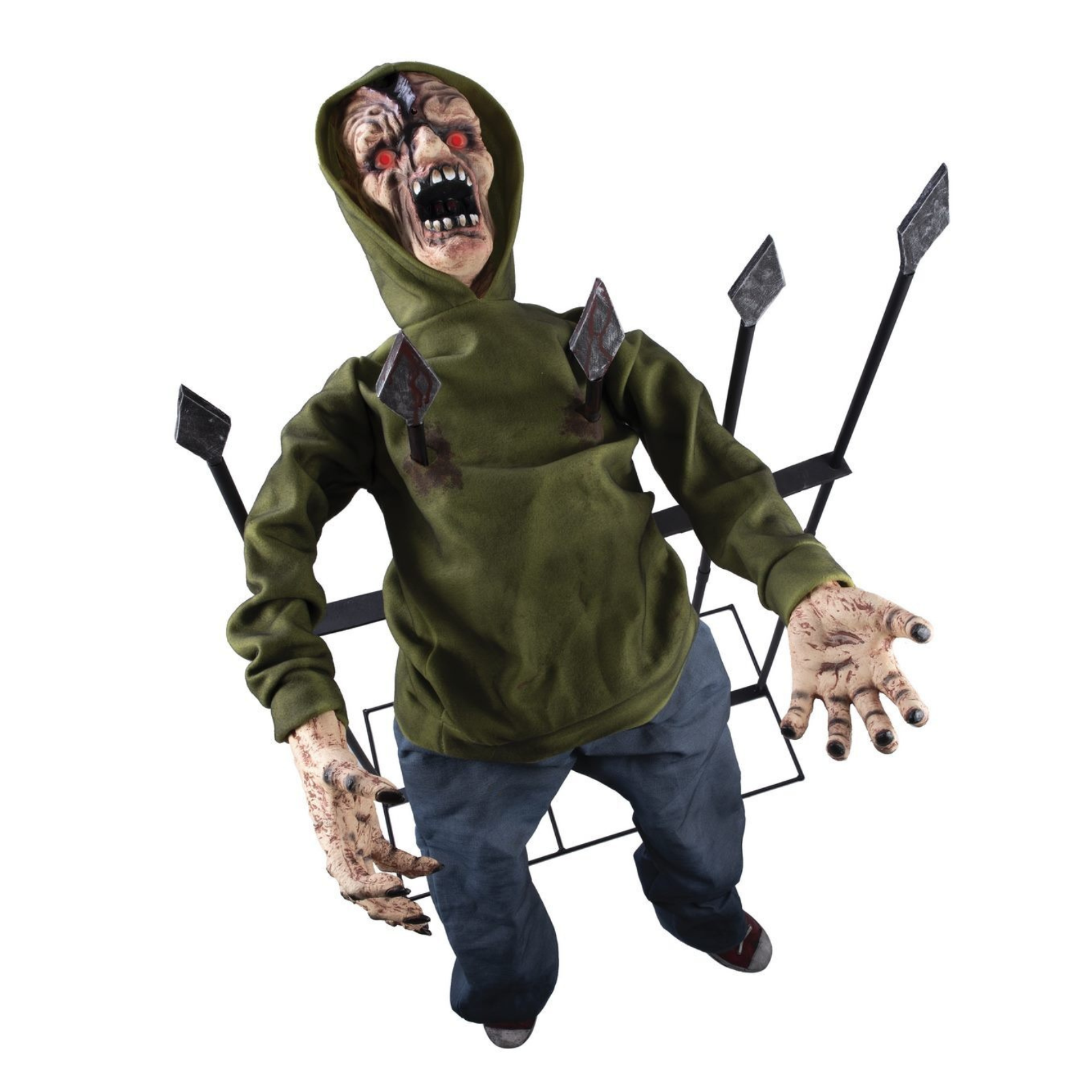 Animierte Halloween Zombie Figur mit Licht & Sound – 140 cm groß