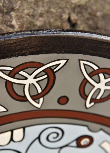 Wikingerschild mit Raben-Motiv und Triquetras, 61 cm