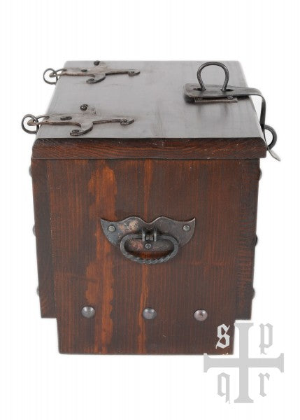 Wikinger Holzkiste mit Midgardschlangen-Motiv, ca. 33 x 25 x 28 cm