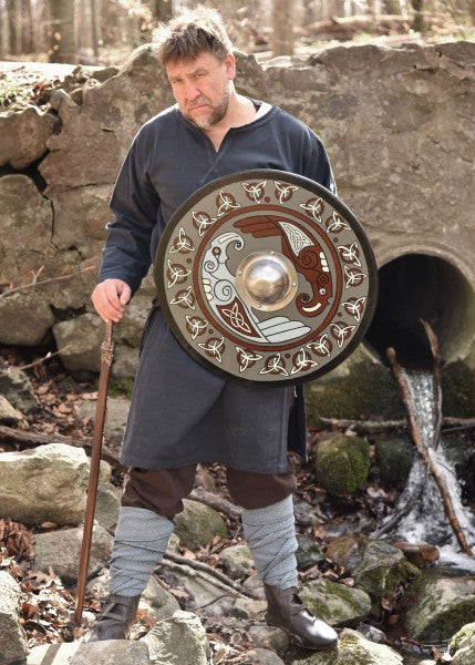 Wikingerschild mit Raben-Motiv und Triquetras, 61 cm