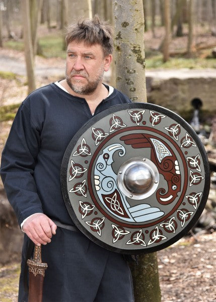 Wikingerschild mit Raben-Motiv und Triquetras, 61 cm