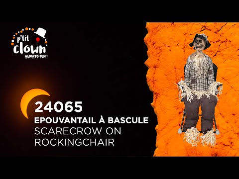 Animierte Vogelscheuche auf Schaukelstuhl – Halloween Deko 120 cm