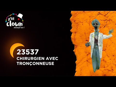 Animierter Zombie Chirurg mit Kettensäge – Halloween-Deko 178 cm mit Licht & Sound