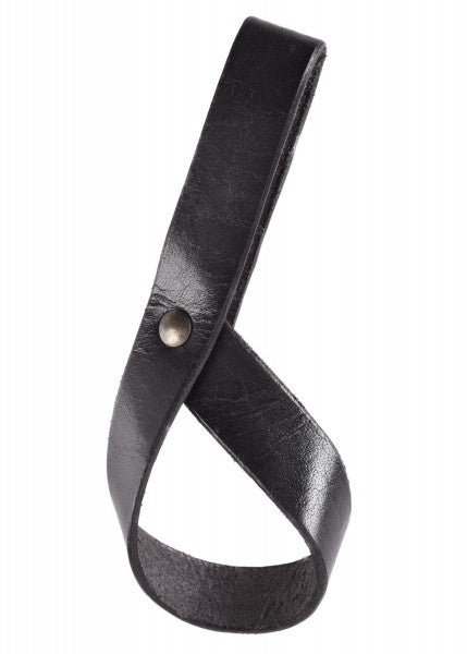 Einfacher Gürtelhalter für Trinkhorn aus Leder, Hornhalter, schwarz