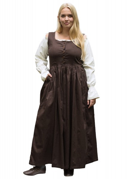 Ärmelloses Mittelalterkleid, Trägerkleid Lene, braun