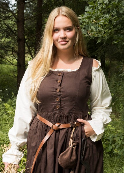Ärmelloses Mittelalterkleid, Trägerkleid Lene, braun