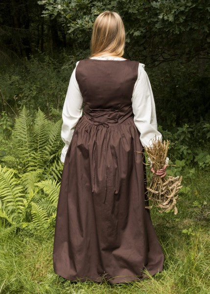 Ärmelloses Mittelalterkleid, Trägerkleid Lene, braun
