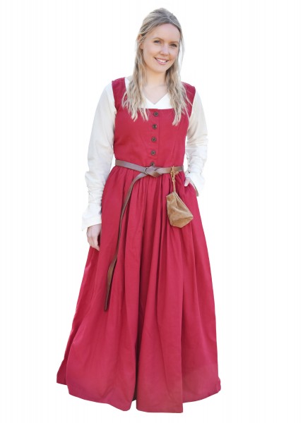 Ärmelloses Mittelalterkleid, Trägerkleid Lene, rot
