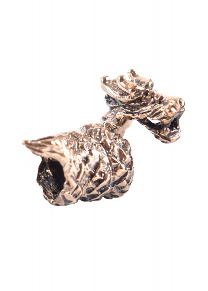 Wikinger Bartschmuck / Bartperle, Kleiner Drache aus Bronze