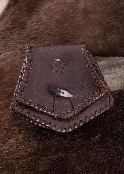 Keltische Ledertasche, Mittelalter-Gürteltasche, Piktisches Motiv