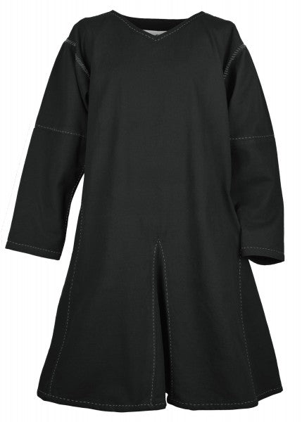 Mittelalter Kragelund Tunika Askur, langarm, schwarz