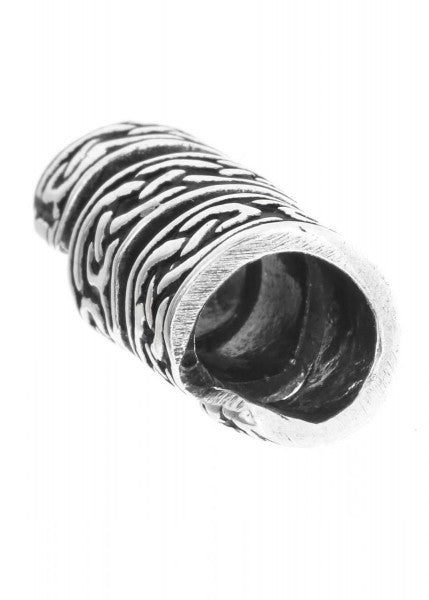 Mittelalterliche Bartperle mit keltischem Knoten aus Silber