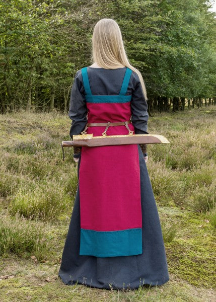 Wikinger Trägerkleid / Schürzenkleid Hilja mit Stickerei, rot