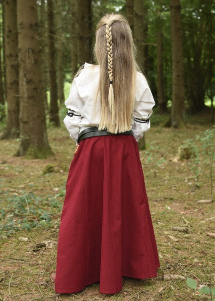 Kinder Mittelalter-Rock Lucia, weit ausgestellt, rot