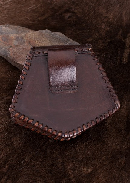 Keltische Ledertasche, Mittelalter-Gürteltasche, Piktisches Motiv