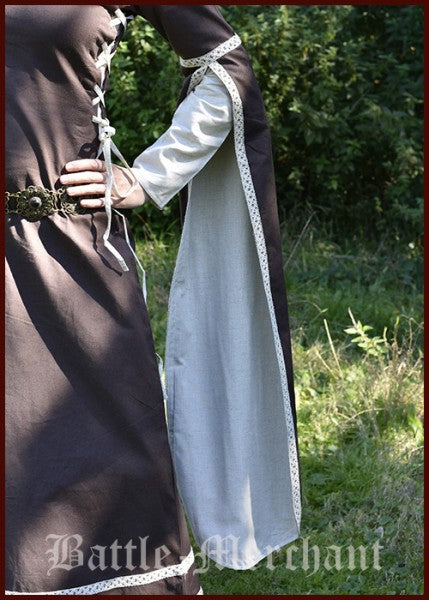 Mittelalterkleid Dorothee, braun/natur