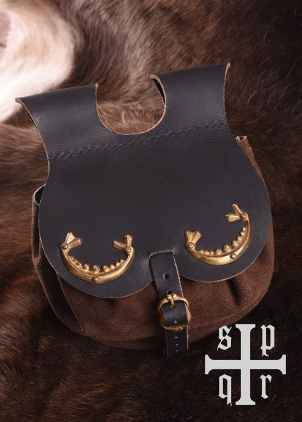 Mittelalterliche Gürteltasche aus Leder, verschiedene Farben
