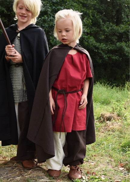 Kinder Mittelalter-Tunika Linus, kurzarm, rot