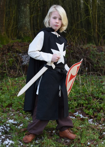 Kinder Wappenrock Alexander, Johanniter, schwarz/natur