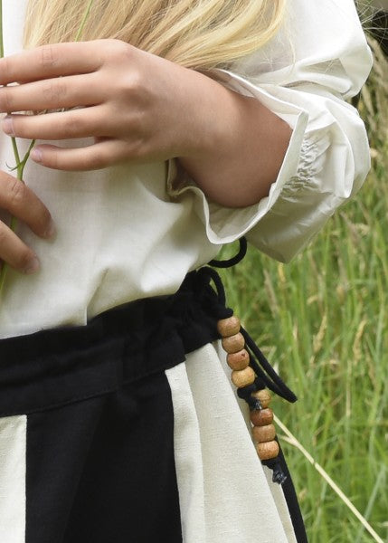 Kinder Mittelalter-Rock Lucia, weit ausgestellt, schwarz/natur