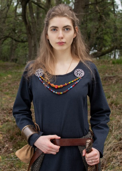 Schlichtes Mittelalterkleid Afra aus festem Canvas, dunkelblau