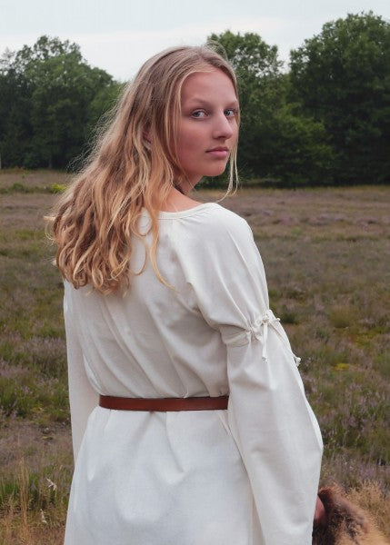 Mittelalter-Unterkleid Burglinde mit Trompetenärmeln, natur