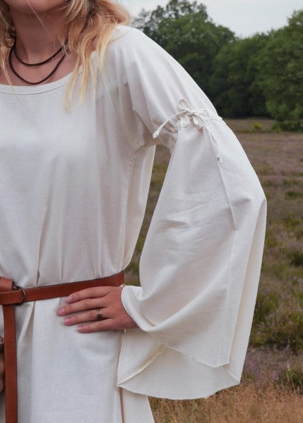 Mittelalter-Unterkleid Burglinde mit Trompetenärmeln, natur