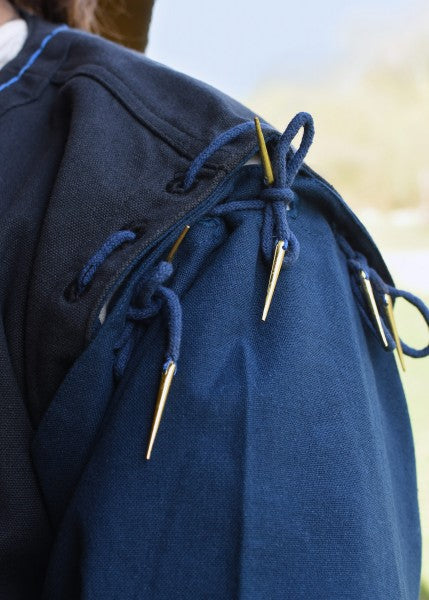 Mittelalter Tunika Bent mit abnehmbaren Ärmeln, blau/dunkelblau